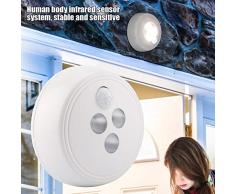Sensore di movimento Night Light corpo umano lampada di induzione di ricarica USB LED wireless luce di notte applique da parete per corridoio armadio scale bagno camera da letto cucina (bianco caldo)