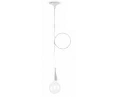 Lampada A Sospensione Ideal Lux MINIMAL SP1 BIANCO. Stile in Vetro Chiaro, colore Bianco. Montatura in metallo disponibile con finitura in cromo o in smalto colorato. Lampada alogena a risparmio energetico inclusa. Sospensione fornita con 2 metri di cavo.