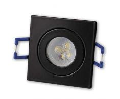 Faretti LED da incasso a LED Nero - quadro 4W bianco caldo 230V GU11 - IP44 per bagno, foro da trapano Ø40mm per esterno - terrazza bagno da incasso - soffitto spot - faretti da incasso