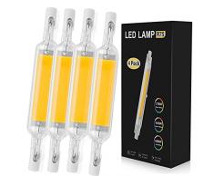 R7S LED 78mm Lampadina Equivalente a R7S 80W Lampada Alogena, Bianca Naturale 4500k, 800LM Dimmerabile R7S COB LED 78mm Lineare Alta Luminosità Lampadina a LED R7S, 360° Luce