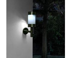 Applique da Parete in Acciaio Inossidabile, Applique da Parete con sensore da Giardino a Risparmio energetico Applique Solare da Esterno per Giardino per Veranda