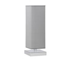 Trio-Leuchten 5914011-42 Touch Me Lampada da tavolo 1 x E14 max. 60 W in nichel opaco, paralume di tessuto colore: Grigio