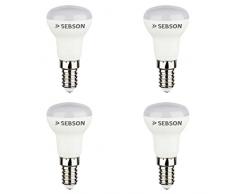 SEBSON 4x LED E14 Lampadina 3W Luce Calda 3000K, Sostituito 20W, 200lm, Ra97, 230V LED Lampada Senza Sfarfallio, E14 R39 Riflettore