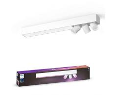 Philips Hue White and Color Ambiance Centris, Plafoniera Smart LED integrato, 3 Faretti orientabili, Bluetooh, Bianca