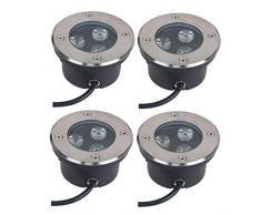 Faretti led da incasso per pavimento esterno, 3W Ultra sottile Faretto da incasso a pavimento per patio IP67 luci a led segnapasso per esterno, marciapiede, giardino ( Colore : White , Size : 12V )