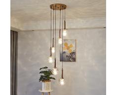 TTY Scala Lampada A Ciondolo Lungo Nord Europa Europa Semplice E Lussuosa Lampada A Sospensione Creative Pavimento Magic Beal Duplex Building Lampada A Sospensione Grande A Ciondolo(Size:6 heads)