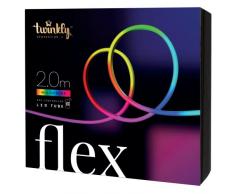 Twinkly Flex – Tubo Luminoso Flessibile Controllabile da App con LED RGB (16 Milioni di Colori). 2 Metri. Filo Bianco. Decorazione di Illuminazione Domestica Intelligente per Interni
