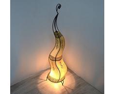 Aida 320330 - Lampada da terra orientale, 100 cm, in stile barocco, con struttura in metallo e paralume in pelle
