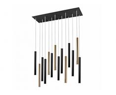 Schuller Varas - Lampada a sospensione a grappolo a goccia, oro lucido, nero opaco