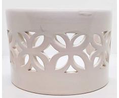 Plafoniera da Parete Traforata Ceramica Bianco Realizzato e Dipinto a mano Nina Palomba Made in Italy Dimensioni 23 x 15 x 12 cm