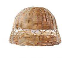 S-TROUBLE Lampadario con Paralume in Rattan Naturale Intrecciato a Mano con Paralume a Sospensione per Soggiorno in Camera da Letto