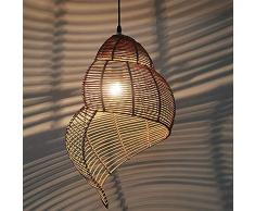 CSSYKV Lampadario A Sospensione in Rattan Design Creativo Fatto A Mano in Vimini Lampadario per Ristorante Decorazione Illuminazione Soffitto Lampada A Sospensione Camera da Letto Balcone Bar Lampada