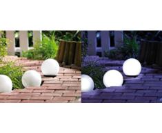 Lunartec Lampada A Palla Da Giardino A Led In Vetro, Ad Energia Solare Con Crepuscolare