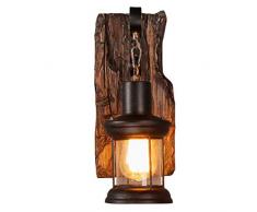 Retro Legno Luci Rustica Della Parete Del Salone Della Vintage Lampada LED EZ7 Cucina Industrial Style Lampada Da Parete Rustico Nostalgia Soffitta Interni Da Parete Design Applique Industriale,A