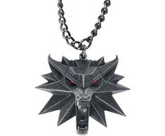 Witcher 3 Caccia Selvaggia medaglione a catena con gli occhi a LED in metallo 80 centimetri