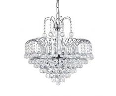 A1A9 Lampadario moderno in cristallo, K9 sfera di cristallo goccia di pioggia Plafoniera Apparecchio con 6 luci, lampada a sospensione a LED di lusso per sala da pranzo Soggiorno camera da letto