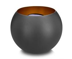 Navaris Lanterna Solare LED Esterno - Lampada da Giardino Esterni con Sensore Luminosità - Luce decorativa sferica Ø 25cm punta da terra - grigio