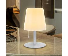 GGNOO Lampada led da Tavolo Ricaricabile con Cordino 2700k-6000k Lampada da Tavolo Senza Fili Dimmerabile Lampada a Batteria da Tavolo per Camera da Letto, Giardino, Ristoranti, Hotel (Argento)
