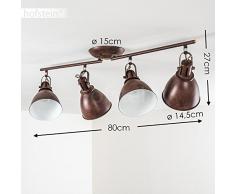 Faretti da Soffitto Design Moderno Industriale- Faretti Orientabili in Metallo Color Ruggine- Illuminazione per Salotto e Cucina