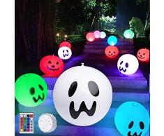 FORMIZON Halloween Decorazioni Luci LED, Luci Zucca Halloween con Telecomando, Luci di Halloween per Esterni e Interni, LED Zucca Lucine per Halloween, Natale, Feste (Fantasma)