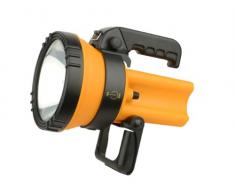 Electraline 58055 Torcia Ricaricabile, Portatile, 2 Comode Impugnature Ergonomiche, Lampadina Alogena da 55 W, Giallo/Nero