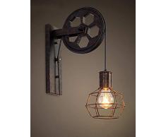 Gweat Lampade da parete Creative Retro Industrial Wall Style Stile Loft Lampade di sollevamento Pulsanti Corridoio Aisle Lampada da parete E27