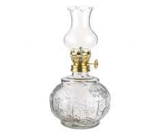 Lampada a Olio di Vetro Piccola da 8,27 Pollici - Base in Vetro splendidamente intagliata con Lampada a paraffina for Parabrezza ad Alta Trasmissione della Luce