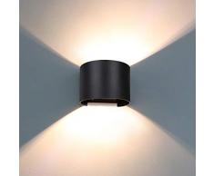 OOWOLF LED Lampada da Parete IP65 Impermeabile Esterna, Applique di G9 Lampadina Sostituibile, 3000K Bianco Caldo per Esterno ed Interno, Balcone, Portico, Bagno, Corridoio (Nera)