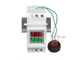A0127 2p 36mm din-binario dual led voltmetro amperometro ac 80-300 v