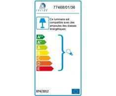 Lucide 77468/01/36 - Lampadario Focker in vetro - metallo, grigio