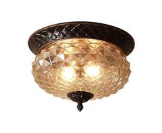 LXJ Plafoniera a Incasso a LED Country Americana Plafoniera da 13 Pollici in Ferro battuto retrò per Illuminazione di corridoio/Balcone/Studio