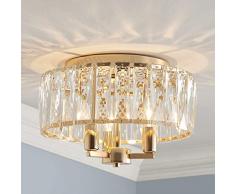 Saint Mossi K9 - Plafoniera a incasso in cristallo, stile moderno, vicino al soffitto, attacco E14, 3 luci, 30 x 18 cm, finitura oro brillante