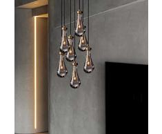 LZH FILTER Lampade A Sospensione A Goccia di Pioggia, Lampade A Sospensione in Vetro A LED, Mini Lampadario A Soffitto in Cristallo Regolabile, per Corridoio Ingresso Comodino