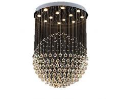 ZLMAY Lampadario Moderno K9 Cristallo a Goccia Goccia di Pioggia Illuminazione lampadario Montaggio a soffitto plafoniera Lampada a Sospensione for Sala da Pranzo Camera da Letto lampadine Soggiorno