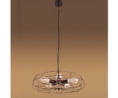 Ruanpu Ventilatore Industriale Lampada a Sospensione Vintage Lampadario a soffitto Lampadario 5 luci E27 presa in ferro battuto Stile per interni Casa soggiorno Bar Ristoranti Caffetteria Club