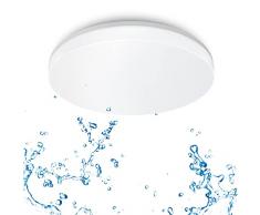 ANWIO Lampada LED Soffitto 18W 1800LM Luce Bianca Naturale 4000K Plafoniera LED Impermeabile Rotonda IP65 Resistente Ad Acqua e Polvere Adatta Per Bagno Cucina Gazebo Balcone Dimensione φ280*50mm