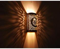 Applique da Muro Lampada Lanterna in Bronzo Ottone e Vetro Marocco Stile Arabo Etnico Orientale arredo MOROCCHINA Etnica 0807191222