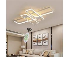 80W LED Lampada da soffitto Moderna Stile Telecomando Dimmer Lampada soggiorno Camera da letto Lampade Plafoniera Metallo Acrilico Design Paralume 3000-6000K Bianco Cucina Bagno Decor LED Plafoniera