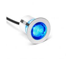 10x LED Faretti da incasso / luci ad incasso, Ø 30 mm, IP44 - a prova di schizzi, metallo (cromo / blu)