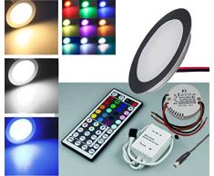 3 x Set di 3 faretto a LED da incasso in alluminio opaco, 12 V/5 W IP67, include trasformatore e controller RGB, Indeformabile, Set di faretti LED da incasso bianco/bianco caldo/blu/rgb da incasso per installazione a pavimento