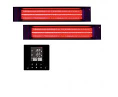 B-Ware InfraROTmed - 2 faretti a infrarossi da 1300 W + controllo, riscaldamento profondo, faretto a spettro completo per sauna e cabina a infrarossi, da ristrutturare o fai da te