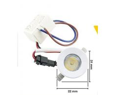 SUFA Faretto led ad incasso 1 watt mini spot punto luce tondo 220v con bordo bianco Dimensioni: 31mm Altezza :22mm Foro: 28mm (NATURAL 4000K)