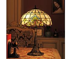 Lampada da tavolo Tiffany retrò da 16 pollici in stile barocco Lampada da letto di lusso Elegante lampada da comodino