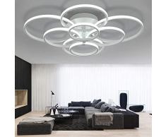 ONLT Plafoniera LED da soffitto,Super-sottile cerchio Soffitto moderni lampadari di luce Luce per soggiorno,sala da pranzo (Bianco freddo, 8 Teste)