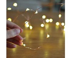 LAC 2 Luci Led A Batteria 2m | 20 Mini Led A Batteria Lucine Led Decorative A Batteria | Luci A Batteria Filo Led Lucine Decorative per Camera | Luci Decorative Interno FIlo Luci Di Natale A Batteria