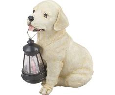 LED Lampada solare da giardino lampada solare da esterno cane con lanterna (dimensioni circa: lunghezza 15,5 cm X LARGHEZZA 23,5 cm X ALTEZZA 25 cm, Batteria Inclusa e lampadine)