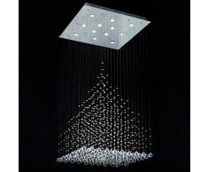WENSENY Moda Lampadario a cristallo con 12 luci Lampade Goccia della pioggia di cristallo Lampadario GU10 lampadine D80cm H120cm