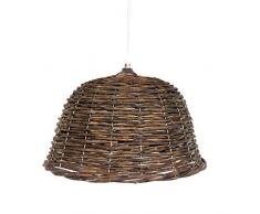 Rebecca Mobili Lampada a sospensione in vimini, lampadario stile vintage marrone, cucina e salotto, Max 60 W E27 GLS - 34 x 44 x 44 cm (HxLxP) - Art. RE6207