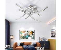 Plafoniera a LED in Cristallo, 24W Lampadario Moderna Plafoniera LED Soffitto in Cristallo, Lampada da Soffitto a forma di onda con 4 Pezzi di Luce, Bianco Caldo 3000K, per Soggiorno Camera da Letto