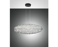Fabas Luce Sumter Plafoniera LED sferica a sospensione in vetro nero